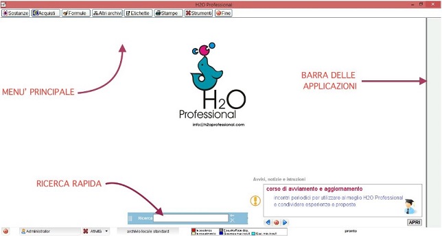 H2O professional - software di gestione del laboratorio galenico di farmacia - v1027